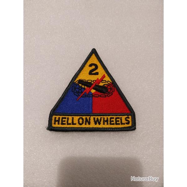 Patch arm�e us 2nd ARMORED DIVISION tab HELL ON WHEELS ORIGINAL 2