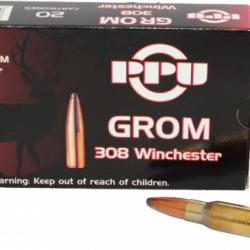 Munitions PARTIZAN calibre 308 Win Grom 170gr - 11g x20