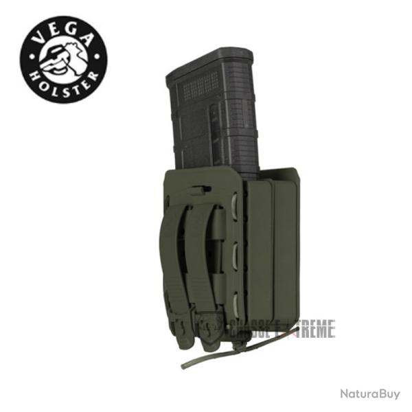 Porte-Chargeur Double VEGA Bungy 8BL08 pour cal 308/ 7,62 mm Vert Olive