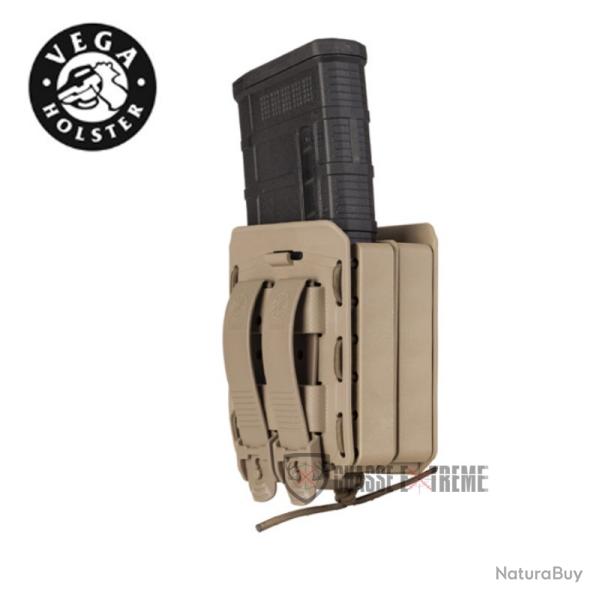 Porte-Chargeur Double VEGA Bungy 8BL08 pour cal 308/ 7,62 mm Tan
