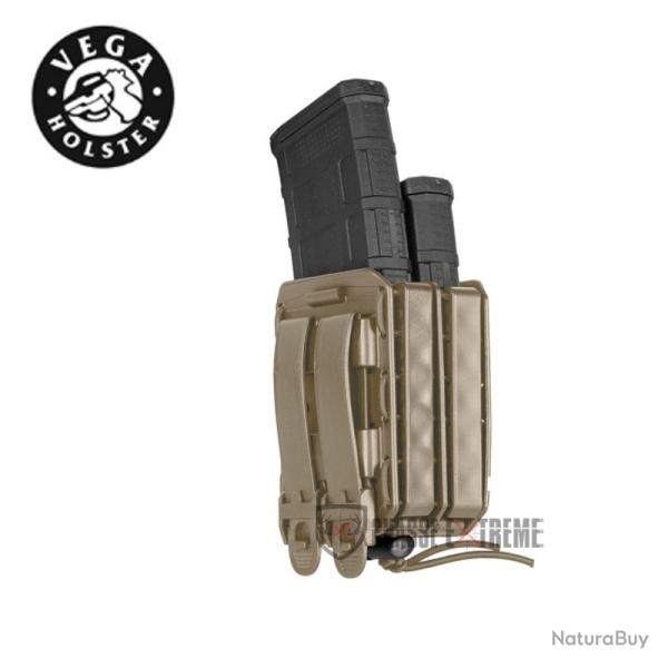 Porte-Chargeur Double VEGA Bungy 8BL04 pour M4/AR15 Tan