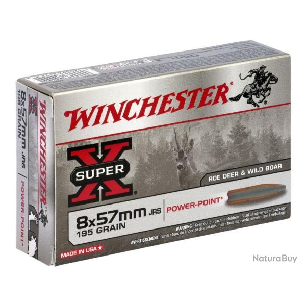 WINCHESTER cal.8x57 Jrs Power Point 195 grains - 12.6 grammes /20 1 boite ( 20 munitions)