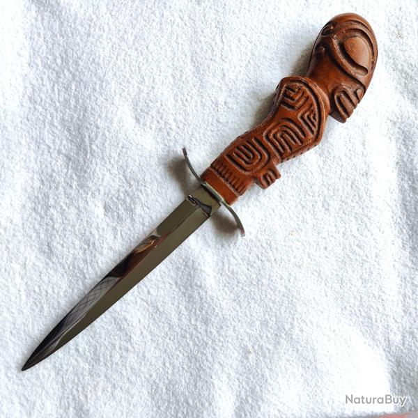 Dague Couteau � d�couper lame J.M inox figuratif t�te d'homme