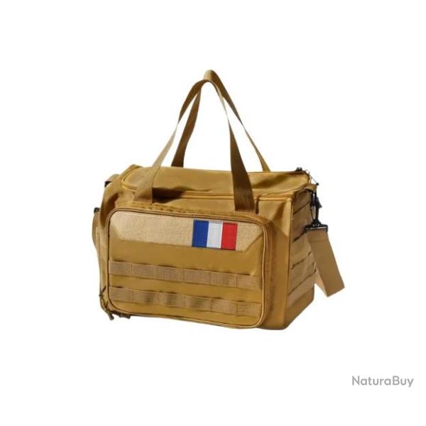 Sac de tireur sportif Beige/TAN + patch drapeau France v2
