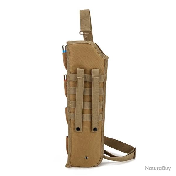 Etui MOLLE Sac Tactique de Fusil &Couteau Ambidextre Bandoulire Rembourre Housse protectrice Kaki