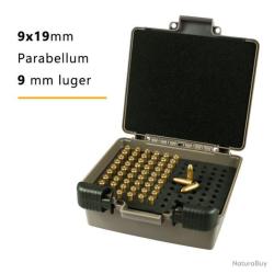 BOITE &Agrave; MUNITIONS 99 EMPLACEMENTS 9X19 - KAKI - LIVRAISON GRATUITE