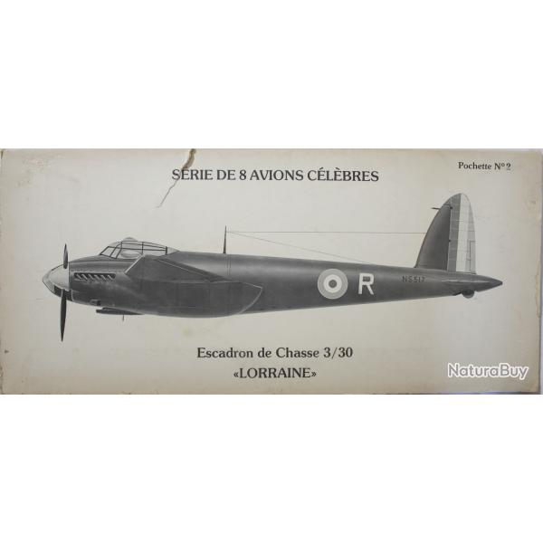 Pochette de 7 Lithographies de l'escadron de chasse 3-30 Lorraine