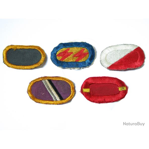 Lot de 5 insignes tissus Parachutiste US Rf ing 7 box 148