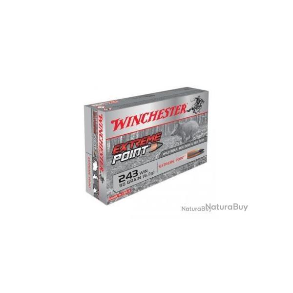 Cartouches WINCHESTER calibre 243WIN EXTREME POINT 95GR 6.2g x20