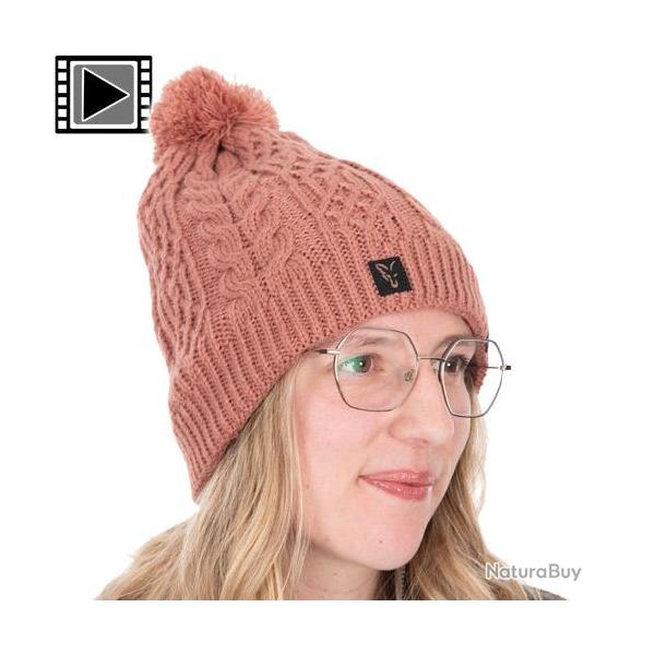 Bonnet Fox Ladies Knitted Bobble