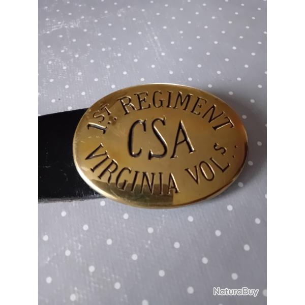 Boucle et ceinturon du 1er r�giment  des Volontaires de Virginie.