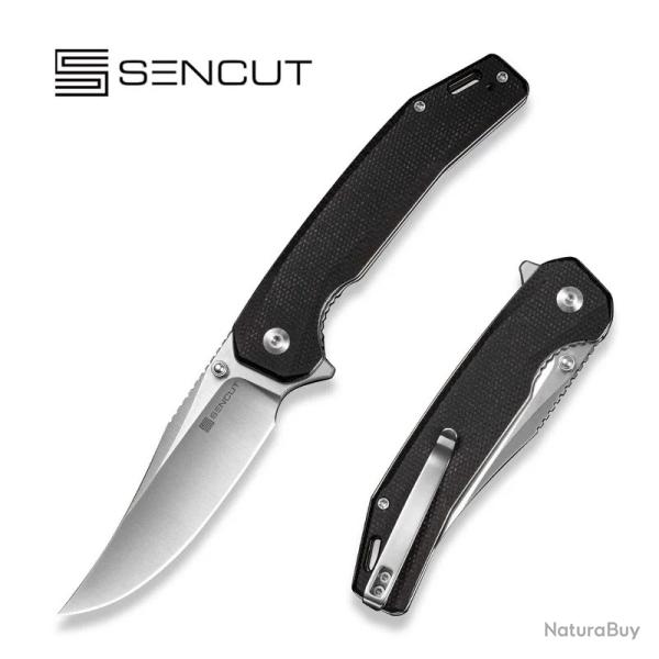 Couteau Sencut Vornix Lame Clip Point Acier 9Cr18MoV Manche Micarta Black IKBS Linerlock S250382
