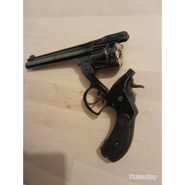 RARISSIME REVOLVER S&W 44-40 VENTE LIBRE (CAT. D) DOUBLE ACTION, PARFAITEMENT CONSERV + SON HOLSTE