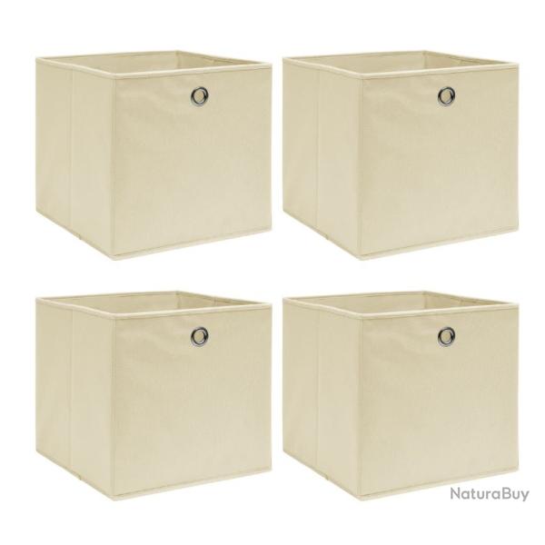 Bo�tes rangement 4 pcs cr�me 32x32x32 cm tissu pliable pratique organisation int�rieur