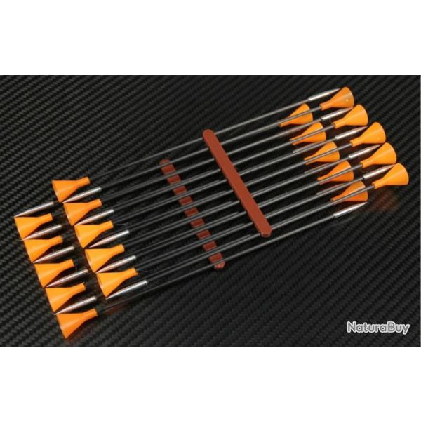Dards / Flchettes Alex en carbone avec pointes acier - Pack de 10 (Orange)