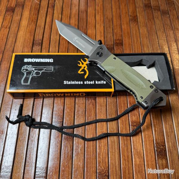 COUTEAU PLIANT � OUVERTURE ASSIST�E BROWNING CLIP CEINTURE NEUF EN BO�TE