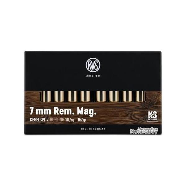 CARTOUCHES RWS calibre 7MM RM KS 10.5G 162grs x20