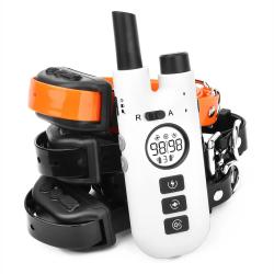 Lot 3 Colliers Anti-Aboiement 2en1 pour Chien Rechargeable Etanche +T&eacute;l&eacute;commande 800 m 3 Modes Blanc