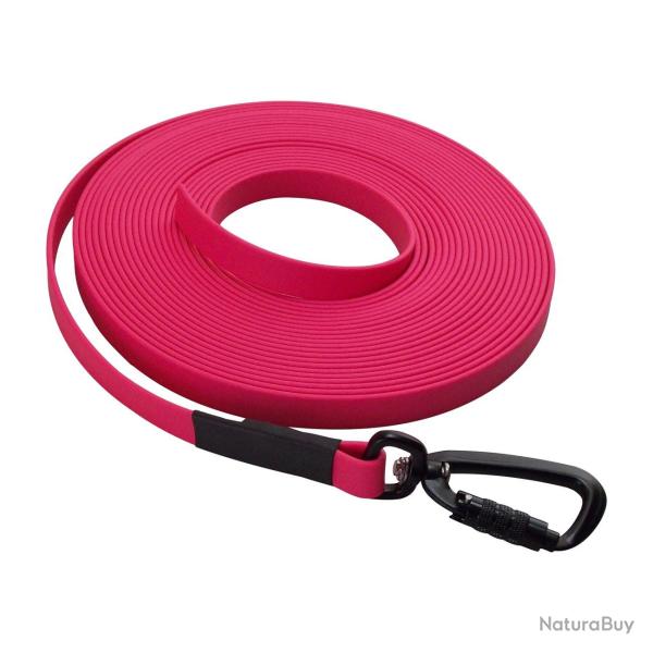 Longe BIOTHANE Twist-Lock 16 mm 15 m SANS poign�e rose passion
