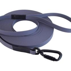 Longe BIOTHANE Twist-Lock 16 mm 15 m AVEC poign&eacute;e gris