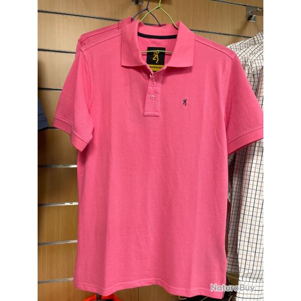 Polo rose browning manche courte