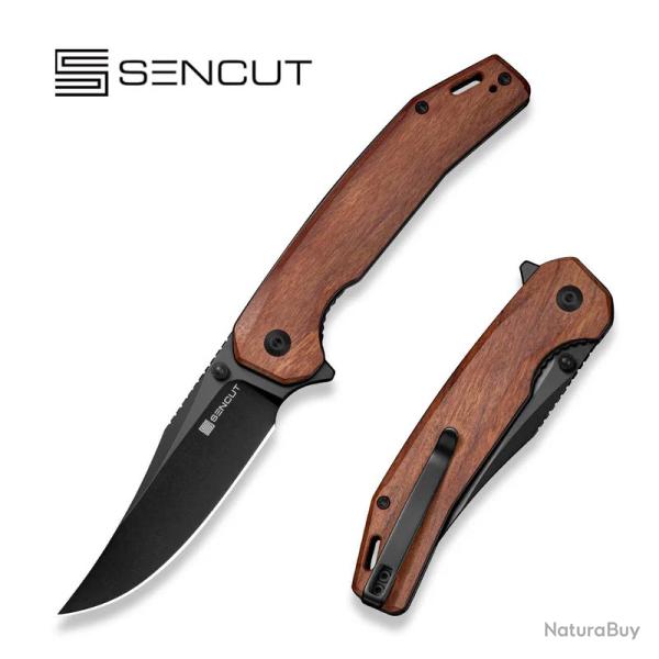 Couteau Sencut Vornix Lame Clip Point Acier 9Cr18MoV Manche Guibourtia Wood IKBS Linerlock S250383