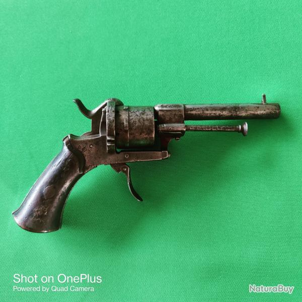 Revolver � broche (pinfire) ancien - poin�on ELG (Li�ge)  ~7 mm pinfire a XIX? s. - �tat d'origine