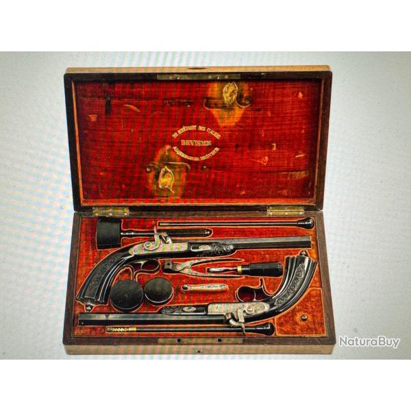 coffret de pistolet de duel sign� DEVISME