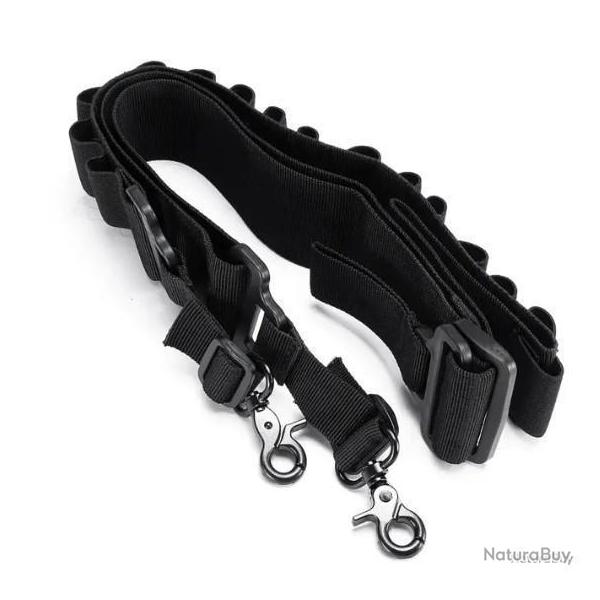 BRETELLE AVEC CARTOUCHI�RE CALIBRE 12 - NOIR - LIVRAISON GRATUITE