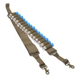 BRETELLE AVEC CARTOUCHI&Egrave;RE CALIBRE 12 - KAKI - LIVRAISON GRATUITE