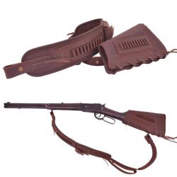 BRETELLE + BUSC 22LR 17HMR ETC - MARRON - GAUCHER - LIVRAISON GRATUITE