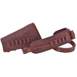 BRETELLE + BUSC .308 30-06 ETC - MARRON - GAUCHER - LIVRAISON GRATUITE