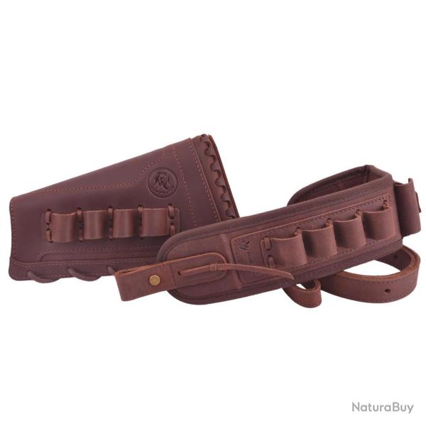 BRETELLE + BUSC CALIBRE 12 - MARRON - GAUCHER - LIVRAISON GRATUITE