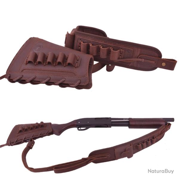 BUSC + BRETELLE CALIBRE 16 - MARRON - DROITIER - LIVRAISON GRATUITE