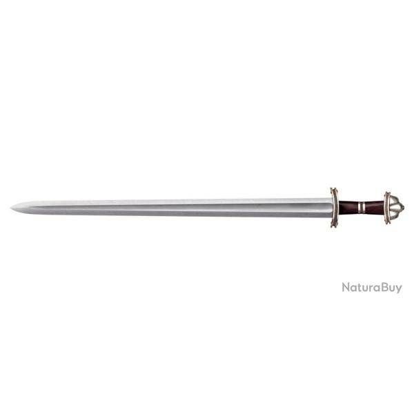 Epee Cold Steel Damascus Viking Sword - Lame 762mm - Manche Palissandre - Fourreau Cuir/Laiton