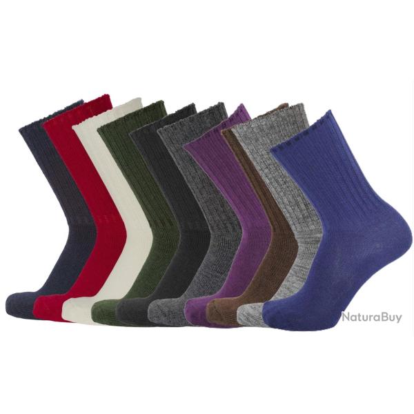 Chaussettes pure laine m�rinos pour la famille enfant femme homme noir 20/24