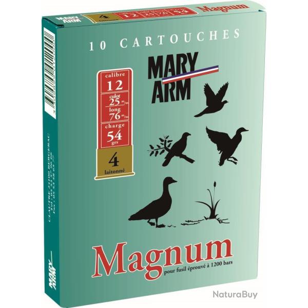 Cartouches MARY ARM MAGNUM calibre 12/76 54G Bourre Jupe n�6 laitonn� x10