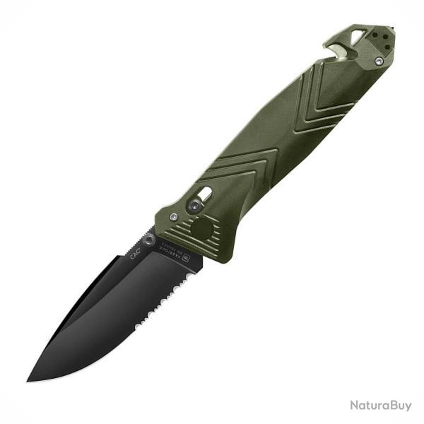 Couteau CAC Serration PA6 Fabriqu� en France - TB Outdoor Vert arm�e