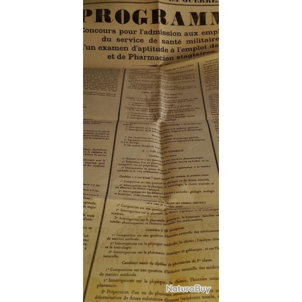 PLACARD ELEVE SANTE MILITAIRE 1883  N 2