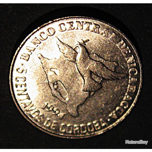 Nicaragua piece de 5 centavos (condor) 1994 diametre 15 mm ttb+