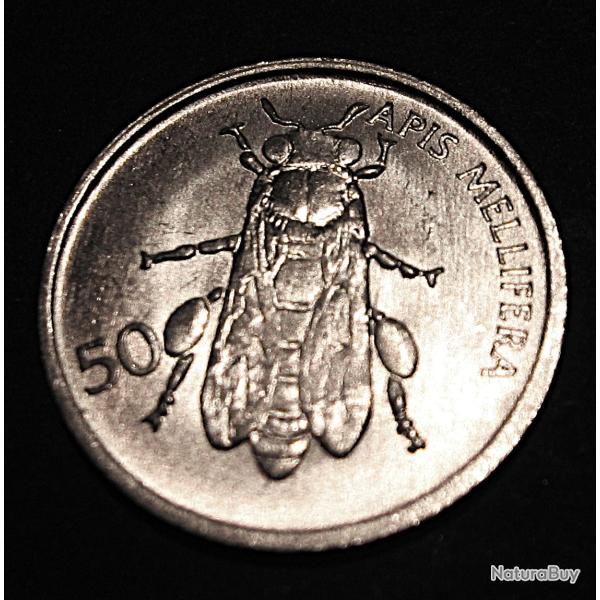 Slovenie piece de 50 statinov (api melifera) 1995 diametre 20 mm ttb+