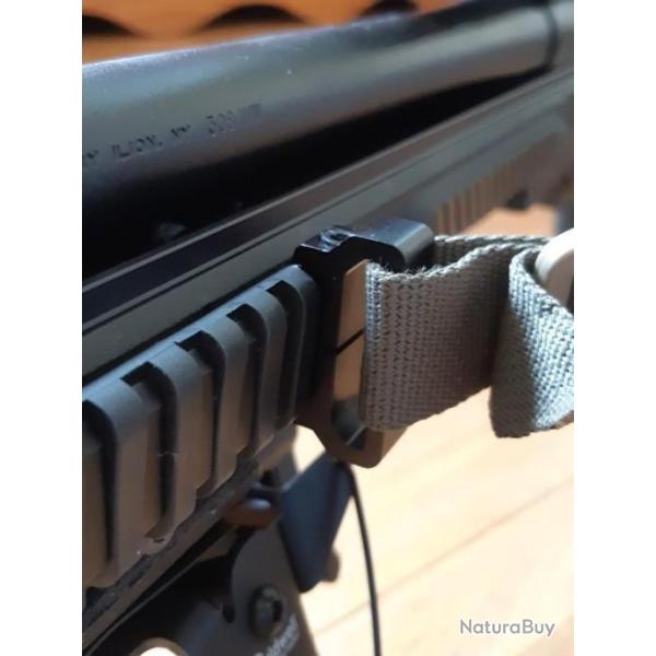 Attache sangle tactique noire, pour rail  picatinny