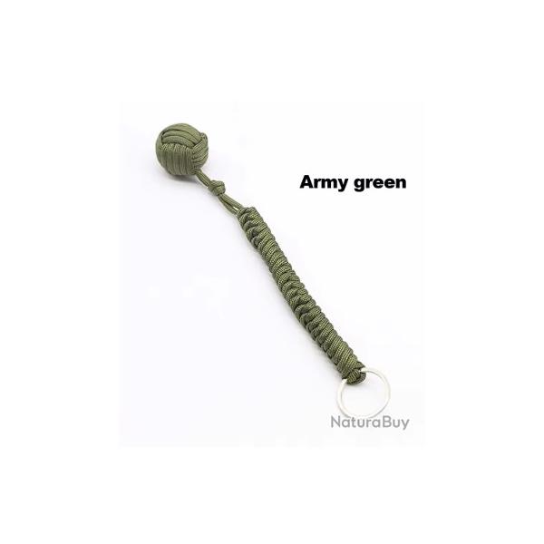 Porte-cls de dfense "monkey fist" - vert LIVRAISON GRATUITE