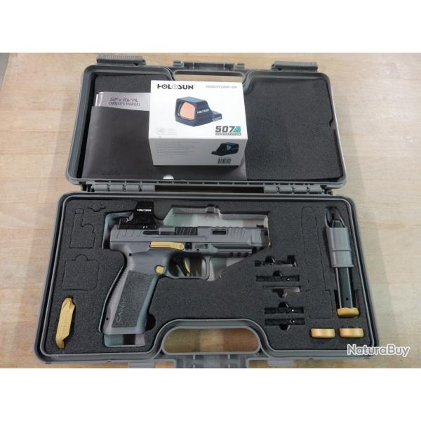 PISTOLET CANIK TP9 SFX RIVAL  GREY CAL 9X19 + HOLOSUN 507 COMP OCCASION PARFAIT ETAT