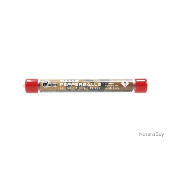 Bille Poivre Noyau Acier T4E Cal. 68 - 10 Pepperballs