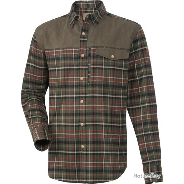 Chemise de chasse Spessart (Couleur: Olive/Rouge, Taille: 3XL)