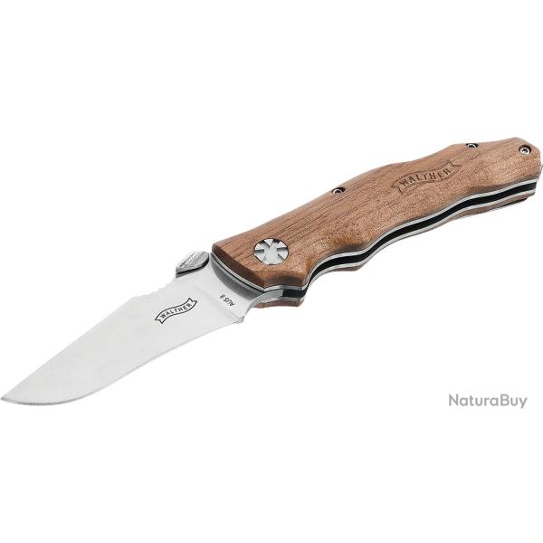 Couteau Walther AFW 2 lame spearpoint en acier AUS 8 finition satin�e 72mm +�tui