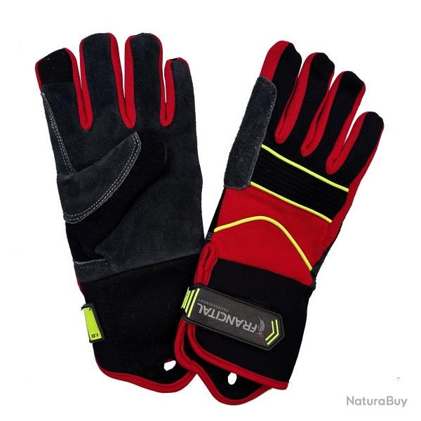 gants cerbere francital long anti ronce traque rouge extra cuff