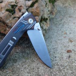 Couteau SRM Dome 106M-GK Lame Acier 14C28N Manche G-10 Gris Slip Joint Clip
