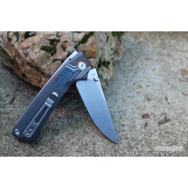 Couteau SRM Dome 106M-GK Lame Acier 14C28N Manche G-10 Gris Slip Joint Clip